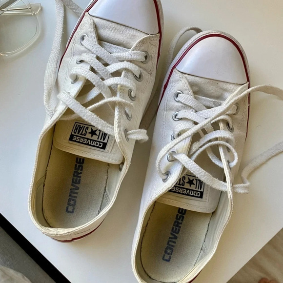 Women’s Off White Converse All Stars  Size 7 - Picture 1 of 9
